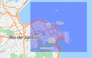 quadrado sobre a cidade do Rio de Janeiro em GeoJSON
