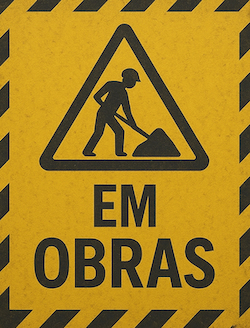 Imagem dizendo, em obras